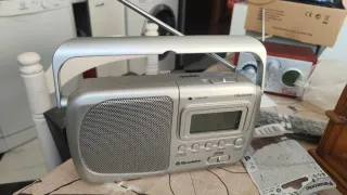 Radio AM FM Roadstar Gris/Plata despertador alarma