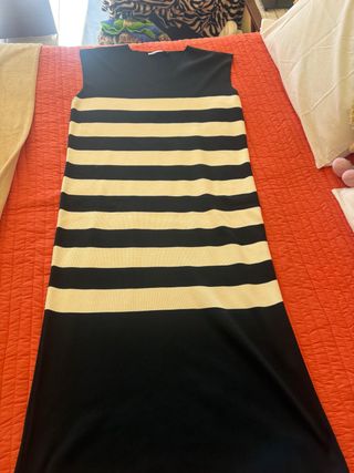 Vestido largo rayas blanco y negro