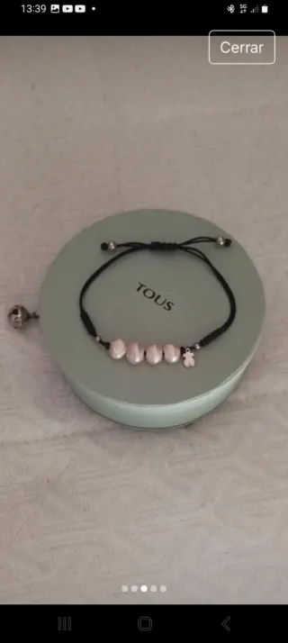 Pulsera Tous Perlas y Oso Plata