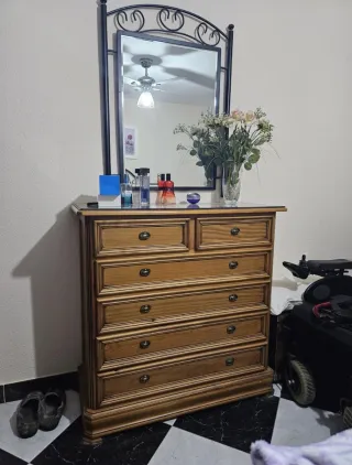 Mueble modular madera y cristal