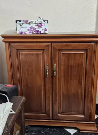 Mueble modular madera y cristal