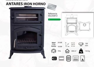 Estufa Antares Iron Horno Fundicion MAD2010