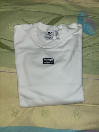 Felpa Adidas bianca con logo