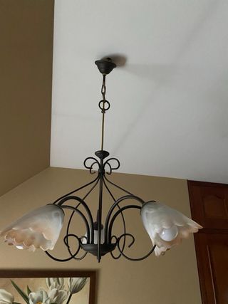 Lámpara de mesa metal y cristal