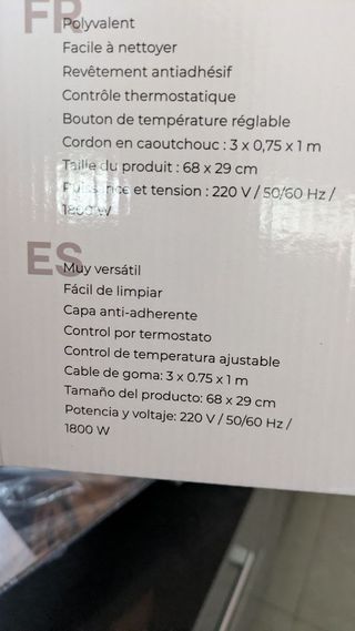 Plancha XXL con accesorios