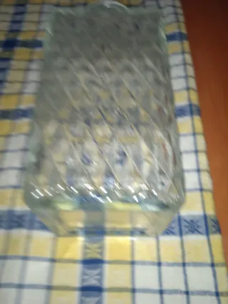 Jarrón Botella Tallado Cristal