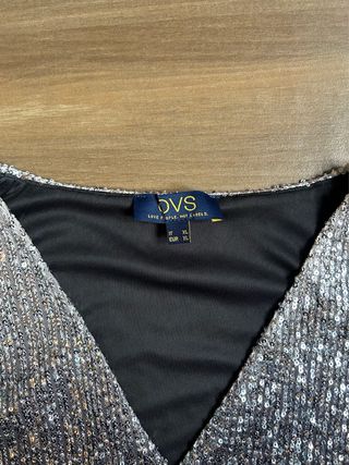Vestito paillettes argento e nero taglia XL