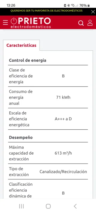 Campana extractora Beko plateada nueva
