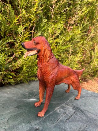 Figura Setter Irlandés vintage Marmolina 36cm