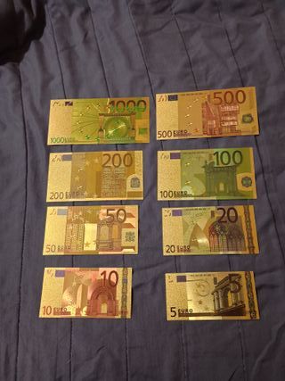 "EURO" SERIE 8 Pz LAMINA D'ORO COLORATI