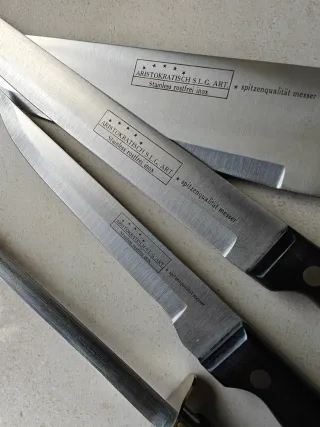 Set 3 Cuchillos y Afilador Aristocratsch Solingen