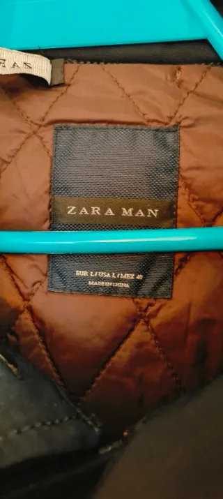 Abrigo paño Zara Negro