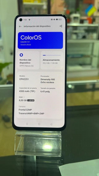 Oppo Reno6 5G Azul Marino 128GB