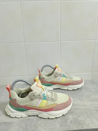 Sneakers donna beige e rosa