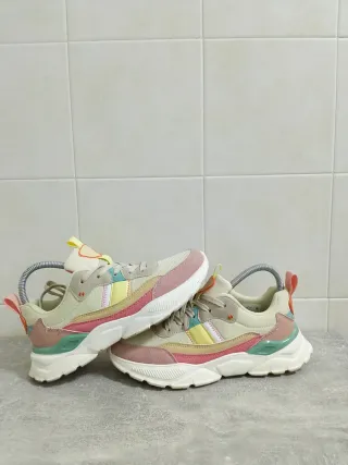 Sneakers donna beige e rosa