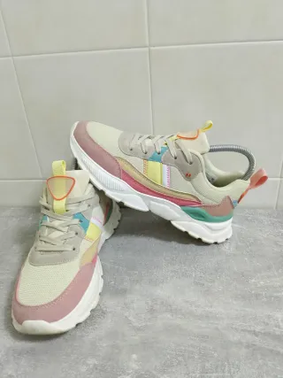 Sneakers donna beige e rosa