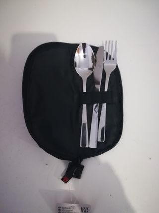 Cubiertos Acero Inoxidable con Funda Negra