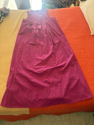 Vestido largo rosa mujer