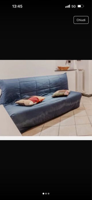 Copridivano imbottito con zip. Per divano letto