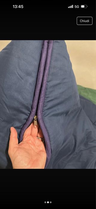Copridivano imbottito con zip. Per divano letto