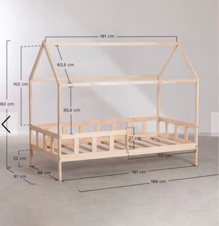 Cama nido casita Montessori madera