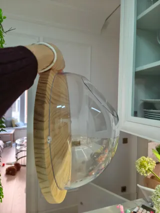 Organizador esfera pared madera maciza