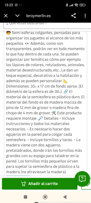 Organizador esfera pared madera maciza