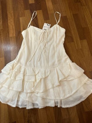 Vestito zara bianco con balze