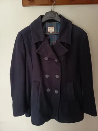 Chaquetón de paño azul Zara