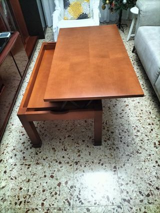 Mesa de centro abatible de madera