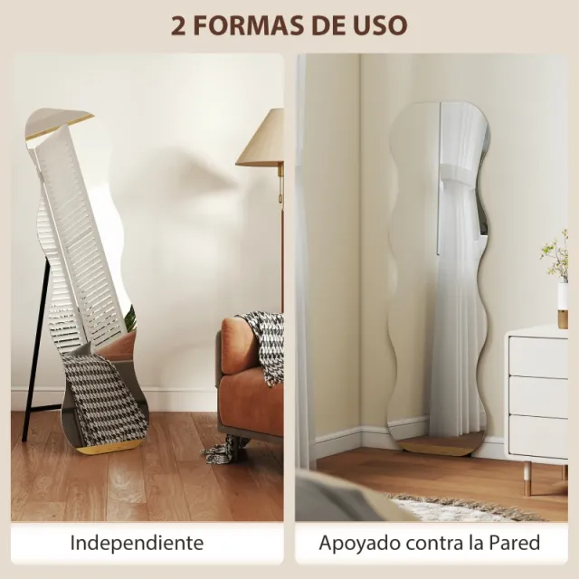 Espejo de Pie Cuerpo Entero Ondulado