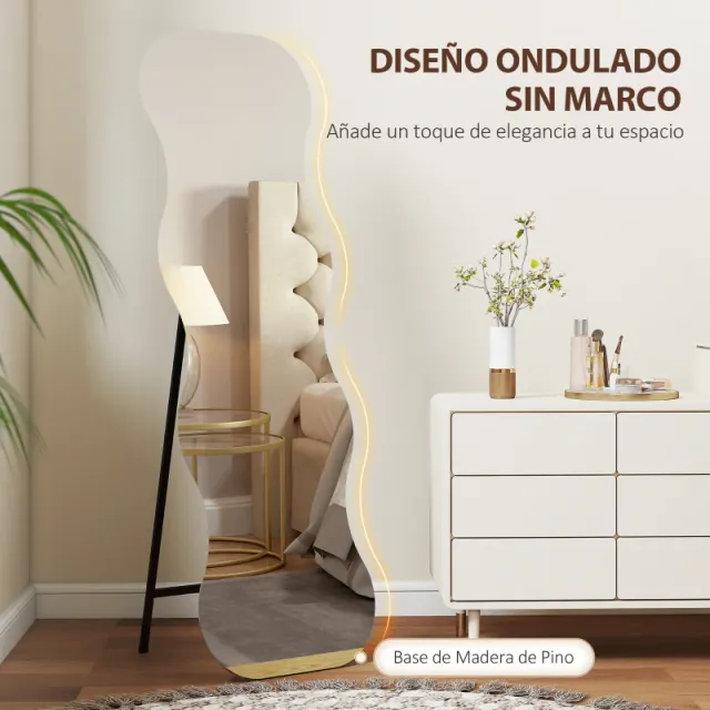 Espejo de Pie Cuerpo Entero Ondulado