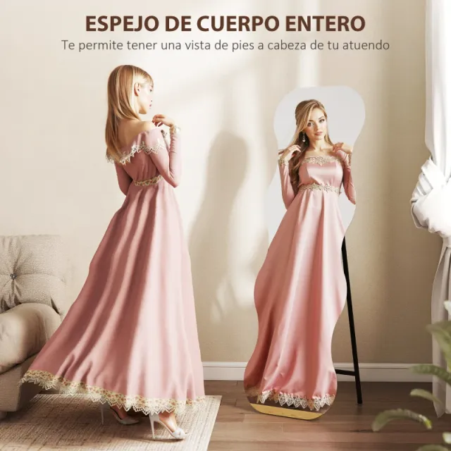 Espejo de Pie Cuerpo Entero Ondulado