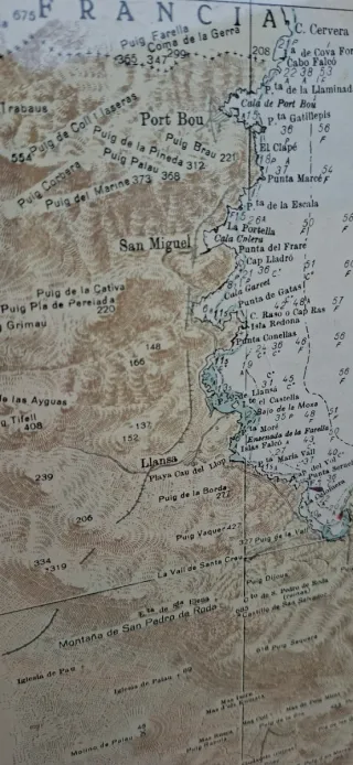 Carta Marina De Cabo de Tossa a Cabo Cervera