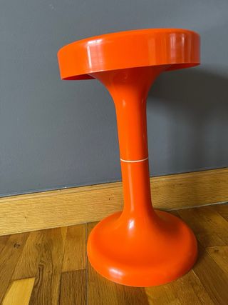 Taburete/Mesita Auxiliar Naranja Vintage SPACE AGE