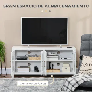 Mueble TV Salón Blanco y Madera