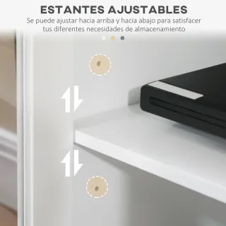 Mueble TV Salón Blanco y Madera