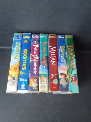 7 Películas VHS: 6 Disney + Shrek