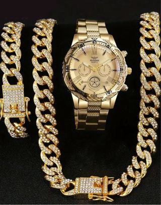 Reloj y Cadena Zhowe Dorados