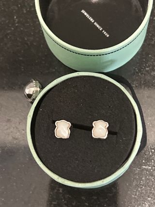 Pendientes Tous Facetados Rosa y Plata