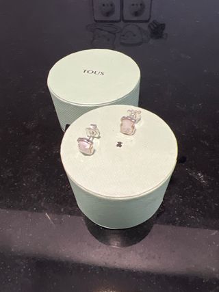 Pendientes Tous Facetados Rosa y Plata