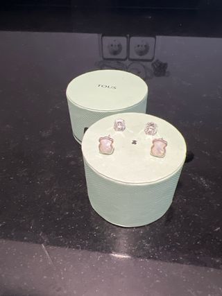 Pendientes Tous Facetados Rosa y Plata