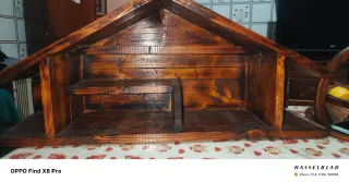 Mangiatoia uccelli legno artigianale