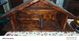 Mangiatoia uccelli legno artigianale