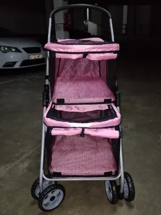 Carrito para mascotas rosa