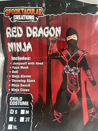 Disfraz Ninja Dragón Rojo Infantil