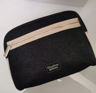 Beauty case Jean Paul Gaultier nero e beige