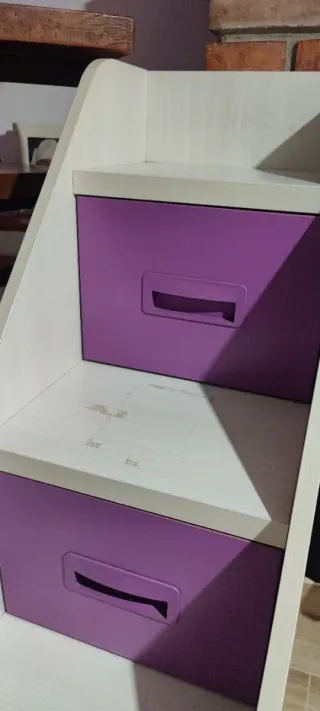 Escalera madera para cama alta