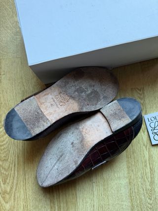LOEWE Zapatos Marrones Cocodrilo Hombre Talla 40