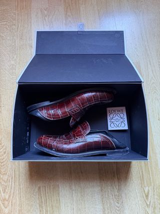 LOEWE Zapatos Marrones Cocodrilo Hombre Talla 40